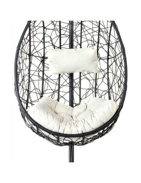 Estetyczna poduszka na fotel podwieszany zagłówek + siedzisko Prima Linen Meven kremowa 5900607535798