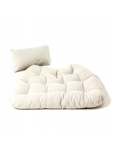 Estetyczna poduszka na fotel podwieszany zagłówek + siedzisko Prima Linen Meven kremowa 5900607535798 2