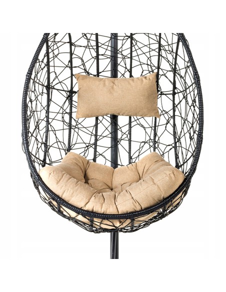 Jasna poduszka na fotel podwieszany kokon, zagłówek + siedzisko Prima Honey Meven beżowa 5900607535811