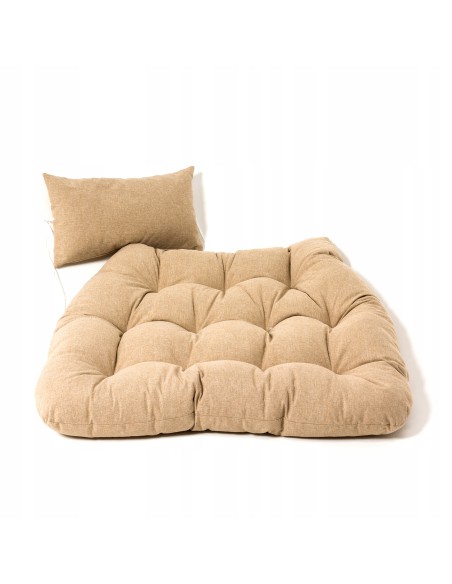 Jasna poduszka na fotel podwieszany kokon, zagłówek + siedzisko Prima Honey Meven beżowa 5900607535811 2