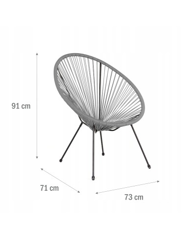 Komplet mebli rattanowych na balkon ACAPULCO Meven 2 x fotel + stolik 5900607534388 5