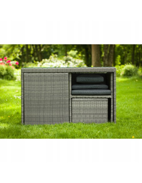 Kompaktowy zestaw mebli ogrodowych BERGEN Meven 2 x fotel + 2 x pufa + stół 5900607534036 11