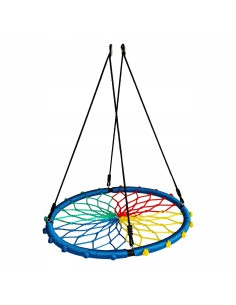 Wytrzymałe bocianie gniazdo huśtawka ogrodowa EMU RAINBOW Meven wielokolorowe, śr. 100 cm 5900607534449
