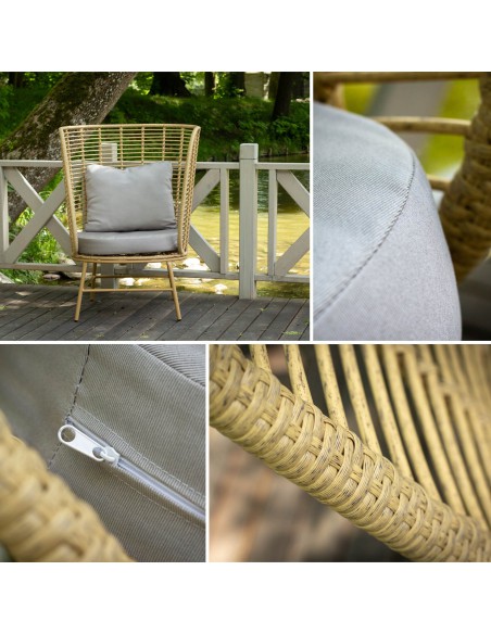 Elegancki fotel do ogrodu, na taras, balkon Lomo Meven 87 x 76 x 113 cm 5902490742758 3