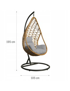 Stylowy fotel podwieszany kokon ROMINA Meven 105 × 195 cm 5902490785113 2