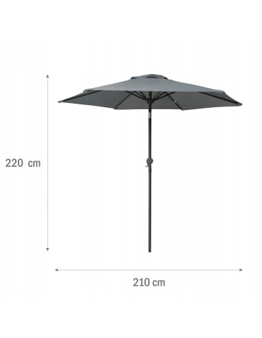 Przeciwsłoneczny parasol ogrodowy Meven EVELO szary, 210 x 220 cm 5902490786837 3