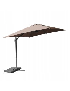 Brązowy parasol ogrodowy z wysięgnikiem Meven PLATINUM mokka, 250 x 250 x 260 cm 5902490786806