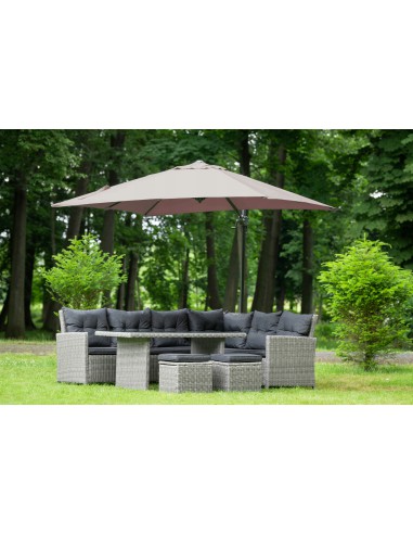 Brązowy parasol ogrodowy z wysięgnikiem Meven PLATINUM mokka, 250 x 250 x 260 cm 5902490786806 2