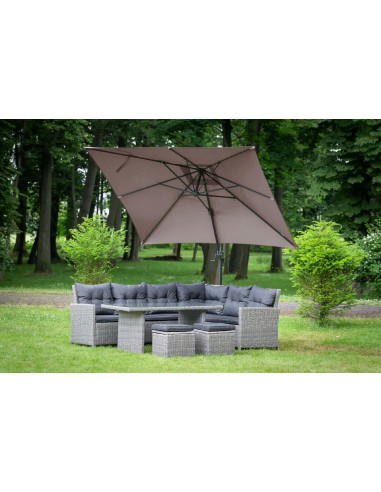 Brązowy parasol ogrodowy z wysięgnikiem Meven PLATINUM mokka, 250 x 250 x 260 cm 5902490786806 3