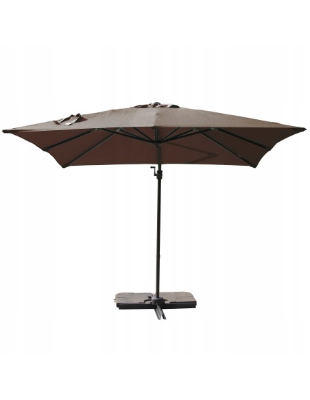 Brązowy parasol ogrodowy z wysięgnikiem Meven PLATINUM mokka, 250 x 250 x 260 cm 5902490786806 4