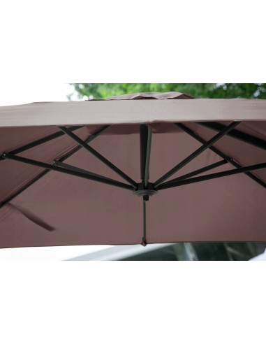 Brązowy parasol ogrodowy z wysięgnikiem Meven PLATINUM mokka, 250 x 250 x 260 cm 5902490786806 7