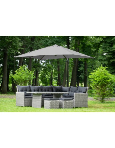 Przeciwsłoneczny parasol ogrodowy z wysięgnikiem Meven PLATINUM szary, 250 x 250 x 260 cm 5902490786790 2