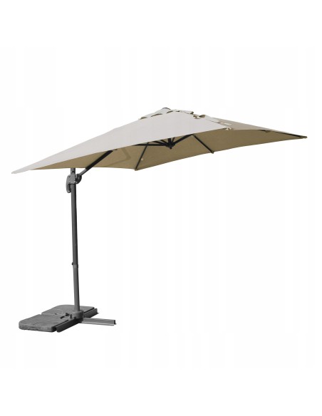 Boczny parasol ogrodowy z wysięgnikiem Meven PLATINUM beżowy, 250 x 250 x 260 cm 5902490786813