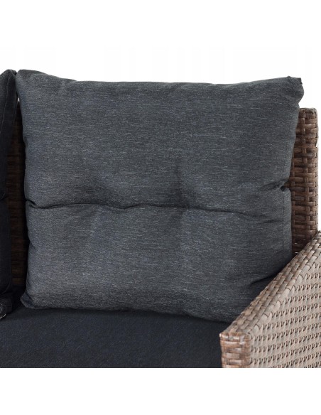 Technorattanowy komplet mebli Meven 2 x fotel + 2 x pufa + sofa + stół 5902490785304 10