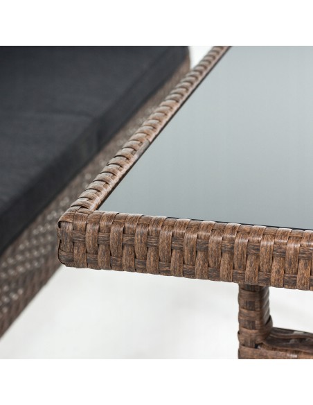 Technorattanowy komplet mebli Meven 2 x fotel + 2 x pufa + sofa + stół 5902490785304 11