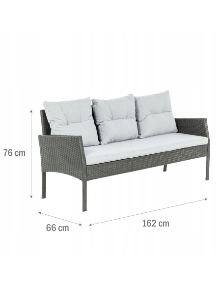 Funkcjonalny zestaw mebli ogrodowych Meven 2 x fotel + 2 x pufa + sofa + stół 5902490785335 5