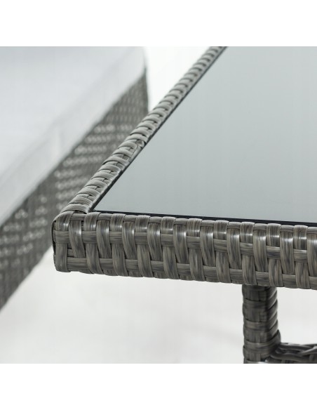 Funkcjonalny zestaw mebli ogrodowych Meven 2 x fotel + 2 x pufa + sofa + stół 5902490785335 7