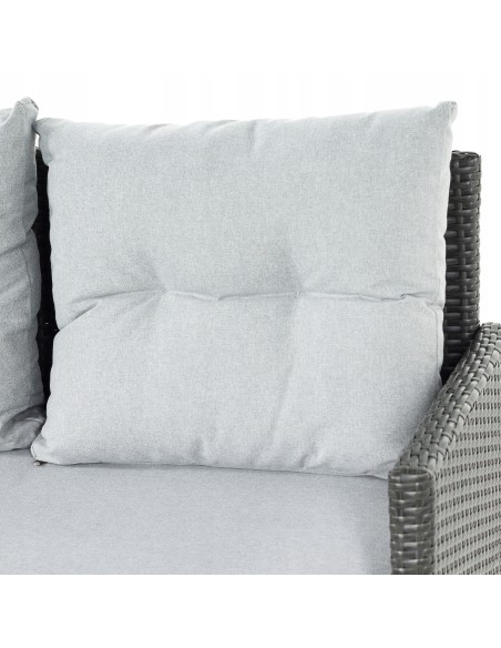 Funkcjonalny zestaw mebli ogrodowych Meven 2 x fotel + 2 x pufa + sofa + stół 5902490785335 9