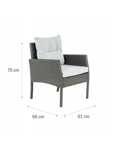 Funkcjonalny zestaw mebli ogrodowych Meven 2 x fotel + 2 x pufa + sofa + stół 5902490785335 14