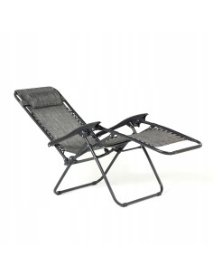 Wytrzymały fotel ogrodowy leżak ZERO Meven czarny, 175 x 65 x 108 cm 5902490785502