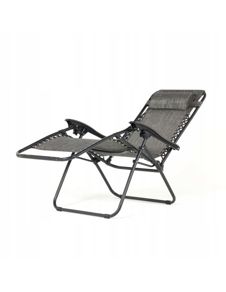 Wytrzymały fotel ogrodowy leżak ZERO Meven czarny, 175 x 65 x 108 cm 5902490785502 10