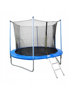 Bezpieczna okrągła trampolina ogrodowa z siatką i drabinką Meven, 366 cm 5900607539963 2