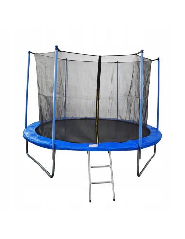 Bezpieczna okrągła trampolina ogrodowa z siatką i drabinką Meven, 366 cm 5900607539963 2