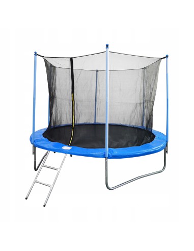 Bezpieczna okrągła trampolina ogrodowa z siatką i drabinką Meven, 366 cm 5900607539963 3