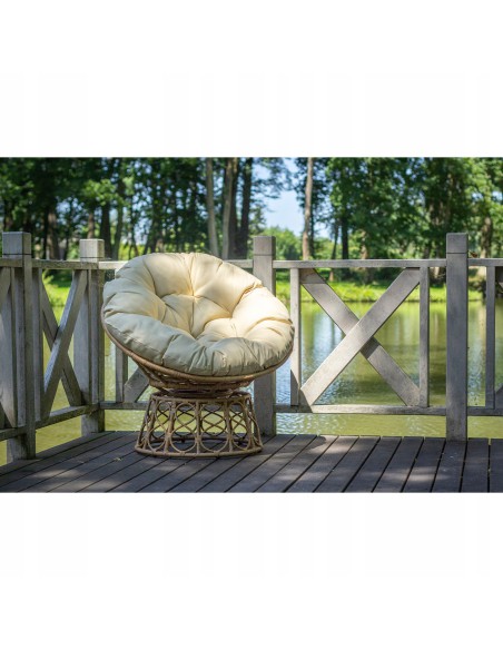 Okrągły fotel ogrodowy obracany Orion Meven beżowy, 94 x 82 x 53/93 cm 5902490745445 2