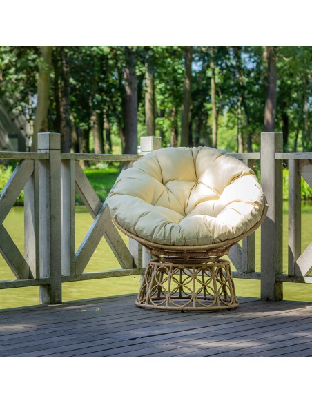 Okrągły fotel ogrodowy obracany Orion Meven beżowy, 94 x 82 x 53/93 cm 5902490745445 3