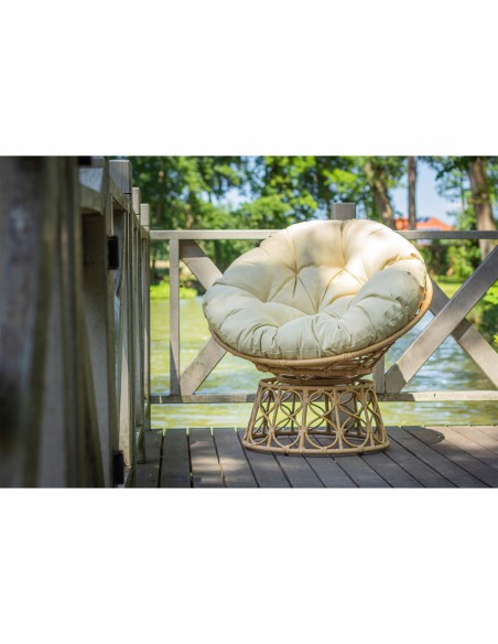 Okrągły fotel ogrodowy obracany Orion Meven beżowy, 94 x 82 x 53/93 cm 5902490745445 6