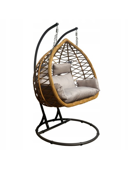 Elegancki fotel podwieszany kokon do ogrodu, na taras CELESTE DUO Meven 130 × 73 × 118 cm - Fotele podwieszane Elegancki fotel podwieszany kokon do ogrodu, na taras CELESTE DUO Meven 130 × 73 × 118 cm 5902490746114
