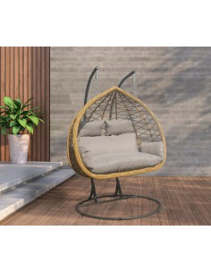 Elegancki fotel podwieszany kokon do ogrodu, na taras CELESTE DUO Meven 130 × 73 × 118 cm 5902490746114 2