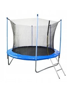 Wytrzymała okrągła trampolina dla dzieci z siatką i drabinką Meven, 244 cm 5900607539949