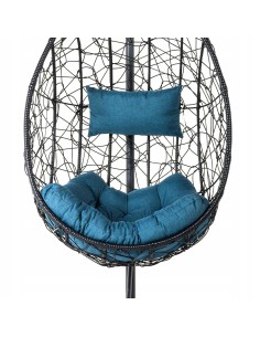 Wysokiej jakości poduszka na fotel podwieszany kokon, zagłówek + siedzisko Deep Blue Meven niebieska 5900607535804