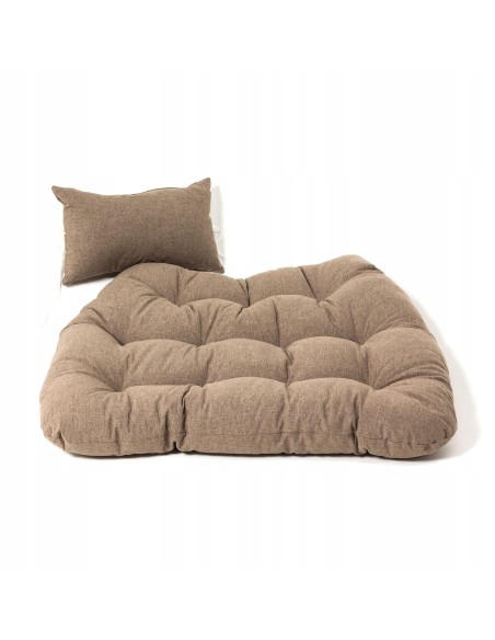 Wygodna poduszka na fotel podwieszany kokon, zagłówek + siedzisko Prima Brown Meven brązowa 5900607535835 2