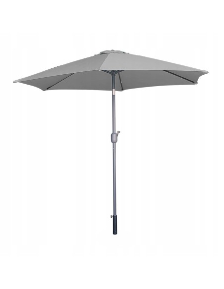 PARASOL OGRODOWY PLAŻOWY ŁAMANY ŚR.270 CM SZARY 5902490786738