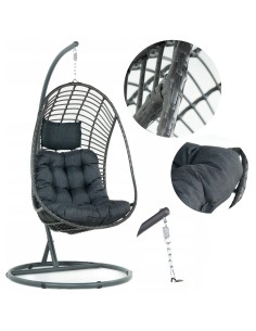 Modny fotel podwieszany kokon CAPRI Meven szary, 105 × 196 cm 5902490785984