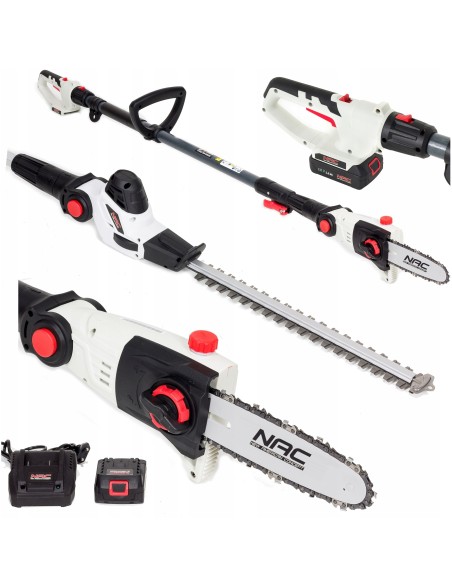Wielofunkcyjne urządzenie na wysięgniku NAC PHCBE18-B15-S2 18V, pilarka łańcuchowa + nożyce do żywopłotu - Wspólny akumulator... Wielofunkcyjne urządzenie na wysięgniku NAC PHCBE18-B15-S2 18V, pilarka łańcuchowa + nożyce do żywopłotu 5902490741799