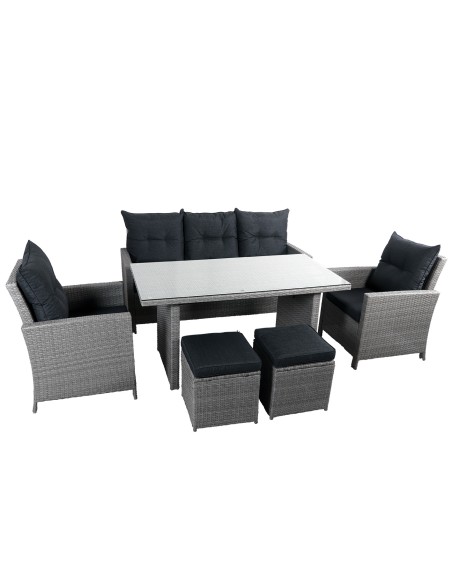 Ogrodowy zestaw mebli PUERTO Meven ciemnoszary, 6 elementów 5905842510012 2