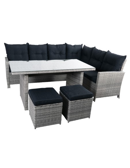 Luksusowy komplet mebli ogrodowych PUERTO Meven jasnoszary, z narożnikiem 5905842511477 2