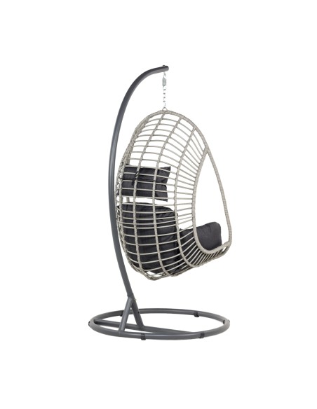 Mobilny fotel wiszący kokon ogrodowy Capri Meven szary 5905842512016 4