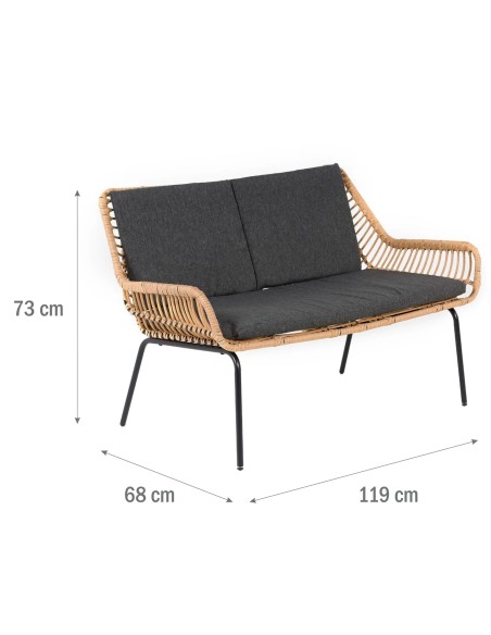 Wypoczynkowy zestaw mebli ogrodowych TILBURG Meven 2 x fotel + sofa + stolik kawowy 5902490745421 5