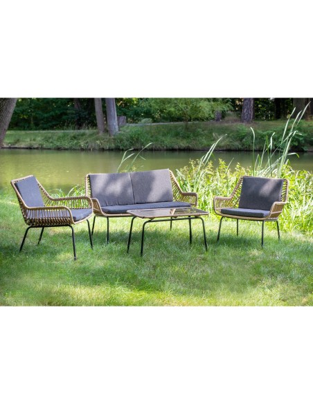 Wypoczynkowy zestaw mebli ogrodowych TILBURG Meven 2 x fotel + sofa + stolik kawowy 5902490745421 3