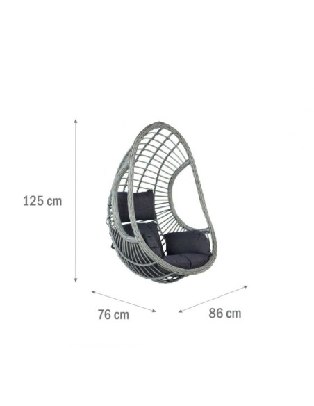Antracytowy fotel podwieszany kokon MIA SCANDIC Meven 105 × 195 cm 5902490742871 4