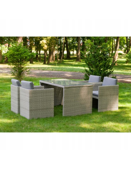 Komfortowy komplet mebli ogrodowych MONTREAL Meven 4 fotele + stół - Komplety obiadowe Komfortowy komplet mebli ogrodowych MONTREAL Meven 4 fotele + stół 5902490785717 10