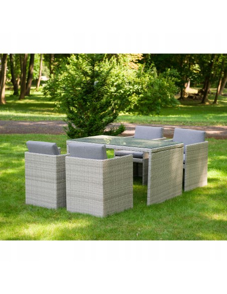 Komfortowy komplet mebli ogrodowych MONTREAL Meven 4 fotele + stół - Komplety obiadowe Komfortowy komplet mebli ogrodowych MONTREAL Meven 4 fotele + stół 5902490785717 11