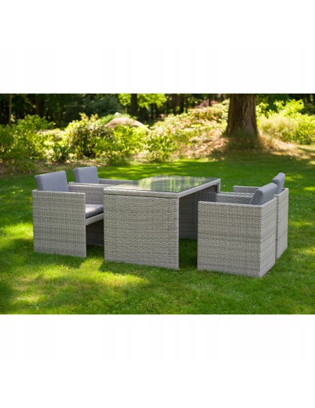 Komfortowy komplet mebli ogrodowych MONTREAL Meven 4 fotele + stół - Komplety obiadowe Komfortowy komplet mebli ogrodowych MONTREAL Meven 4 fotele + stół 5902490785717 12