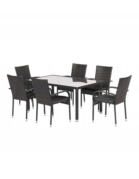 Rodzinny zestaw mebli ogrodowych PAISO Meven 6 krzeseł + poduszki + stół - Komplety obiadowe Rodzinny zestaw mebli ogrodowych PAISO Meven 6 krzeseł + poduszki + stół 5902490742796 17
