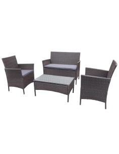 Minimalistyczny komplet mebli ogrodowych Fado Meven 2 x fotel + sofa + stolik 5902490785700